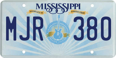 MS license plate MJR380