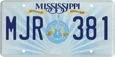 MS license plate MJR381