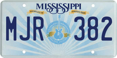 MS license plate MJR382