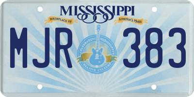 MS license plate MJR383