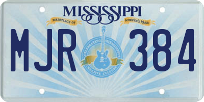 MS license plate MJR384