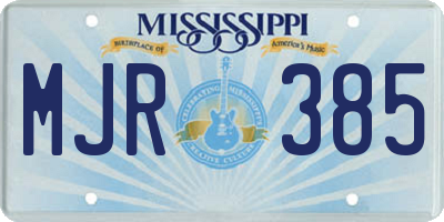 MS license plate MJR385