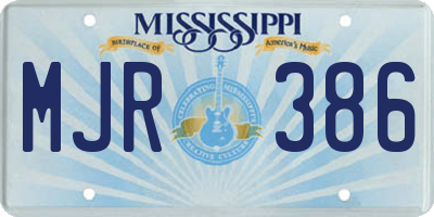 MS license plate MJR386