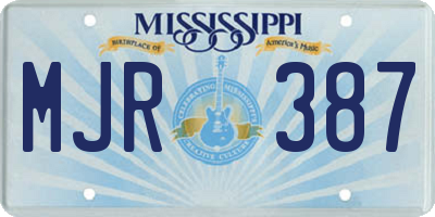 MS license plate MJR387
