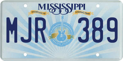 MS license plate MJR389