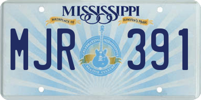 MS license plate MJR391