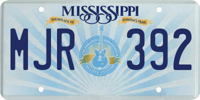 MS license plate MJR392