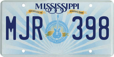 MS license plate MJR398