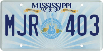MS license plate MJR403