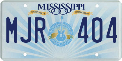 MS license plate MJR404