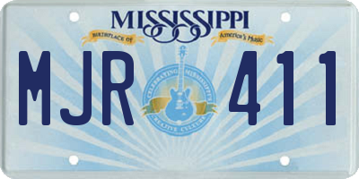 MS license plate MJR411