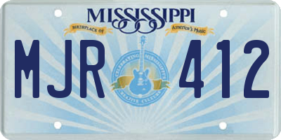 MS license plate MJR412