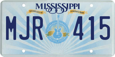 MS license plate MJR415