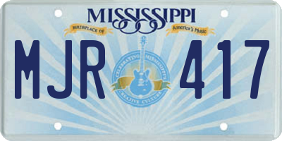MS license plate MJR417