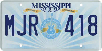 MS license plate MJR418
