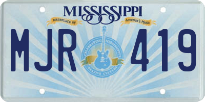 MS license plate MJR419