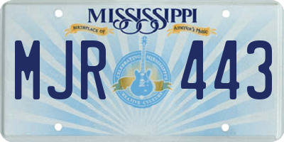MS license plate MJR443