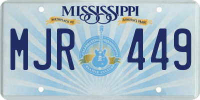 MS license plate MJR449