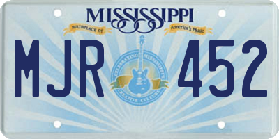 MS license plate MJR452