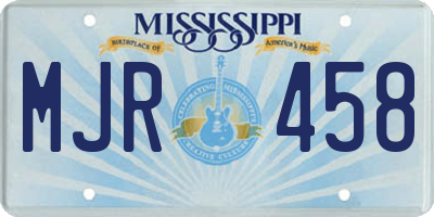 MS license plate MJR458