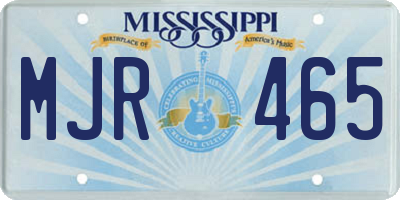 MS license plate MJR465
