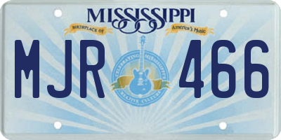 MS license plate MJR466