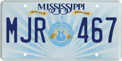 MS license plate MJR467