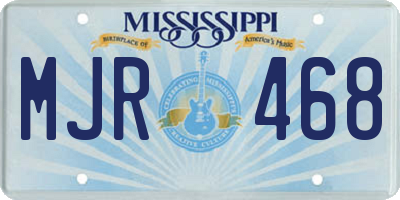 MS license plate MJR468