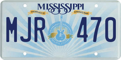 MS license plate MJR470
