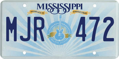 MS license plate MJR472