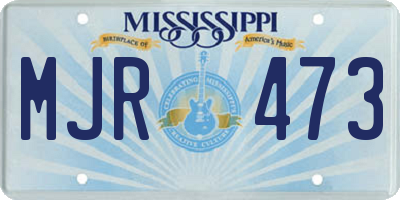 MS license plate MJR473
