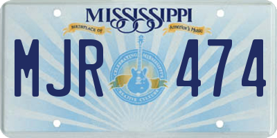 MS license plate MJR474