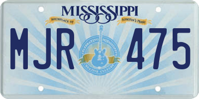 MS license plate MJR475
