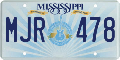 MS license plate MJR478