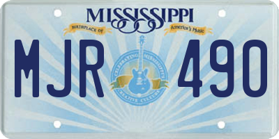 MS license plate MJR490