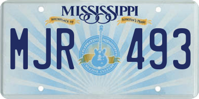 MS license plate MJR493