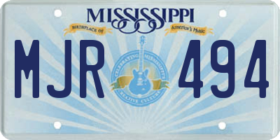 MS license plate MJR494