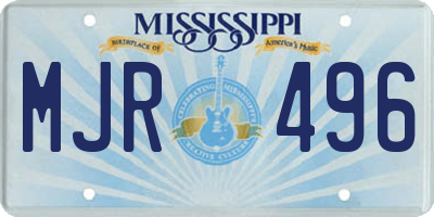 MS license plate MJR496