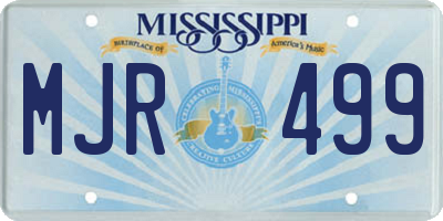 MS license plate MJR499