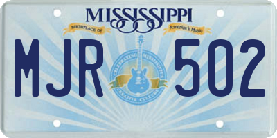 MS license plate MJR502