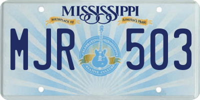 MS license plate MJR503