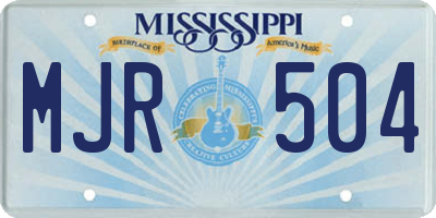 MS license plate MJR504
