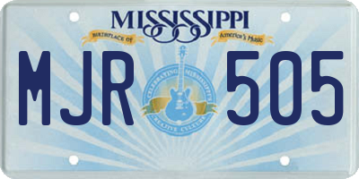 MS license plate MJR505