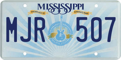 MS license plate MJR507