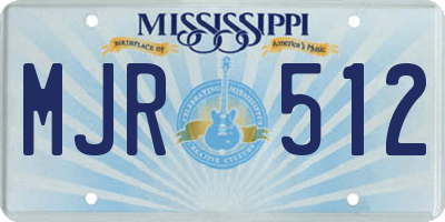 MS license plate MJR512