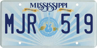 MS license plate MJR519
