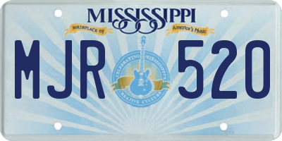 MS license plate MJR520