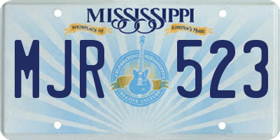 MS license plate MJR523