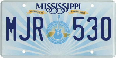 MS license plate MJR530