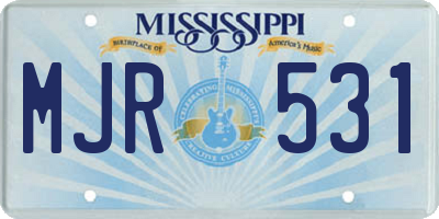 MS license plate MJR531